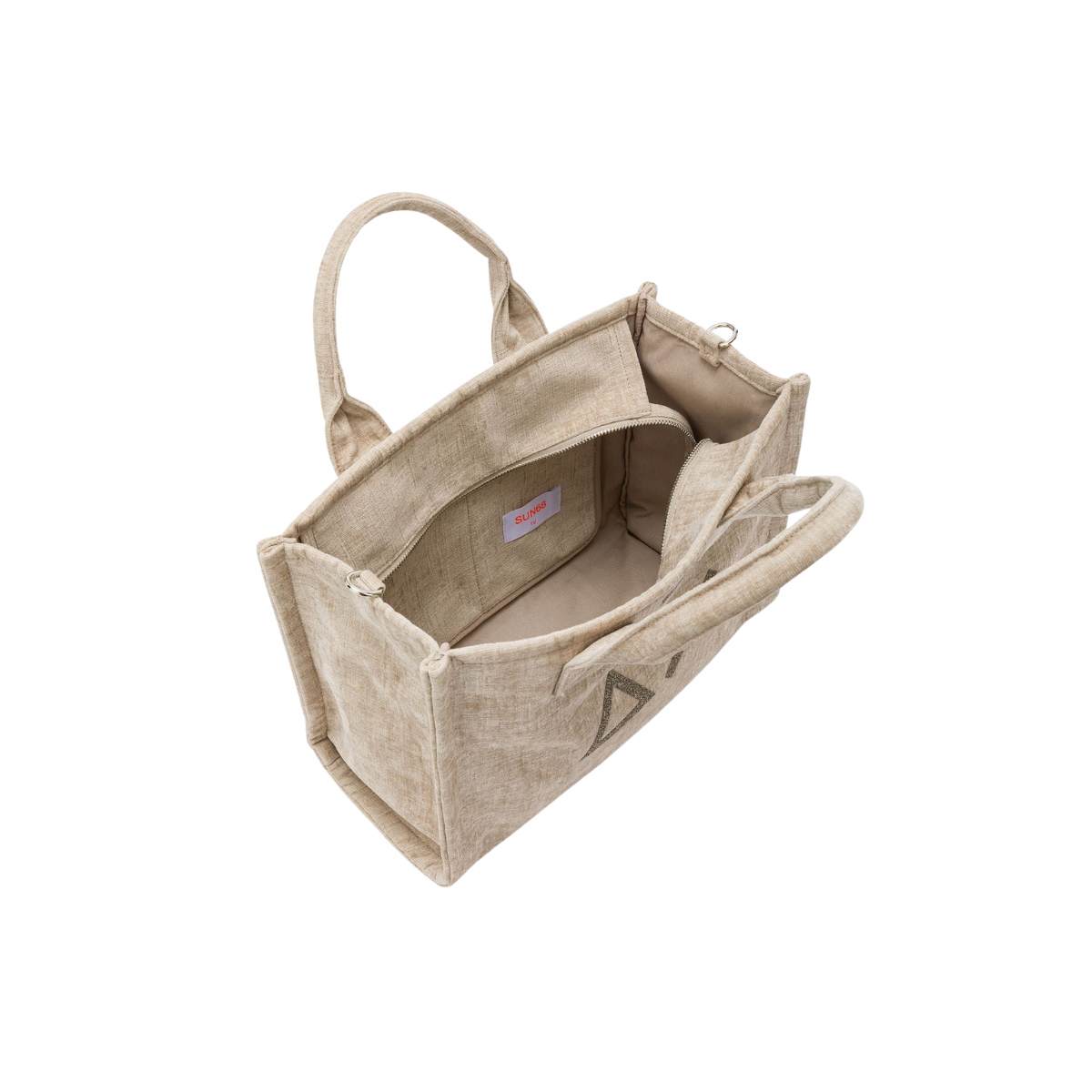 Sun 68 Shopping Bag Midi Cali in Velluto Colore Beige