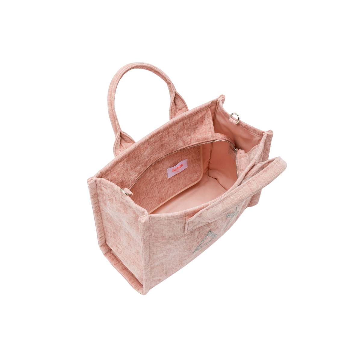 Sun 68 Shopping Bag Midi Cali in Velluto Colore Rosa