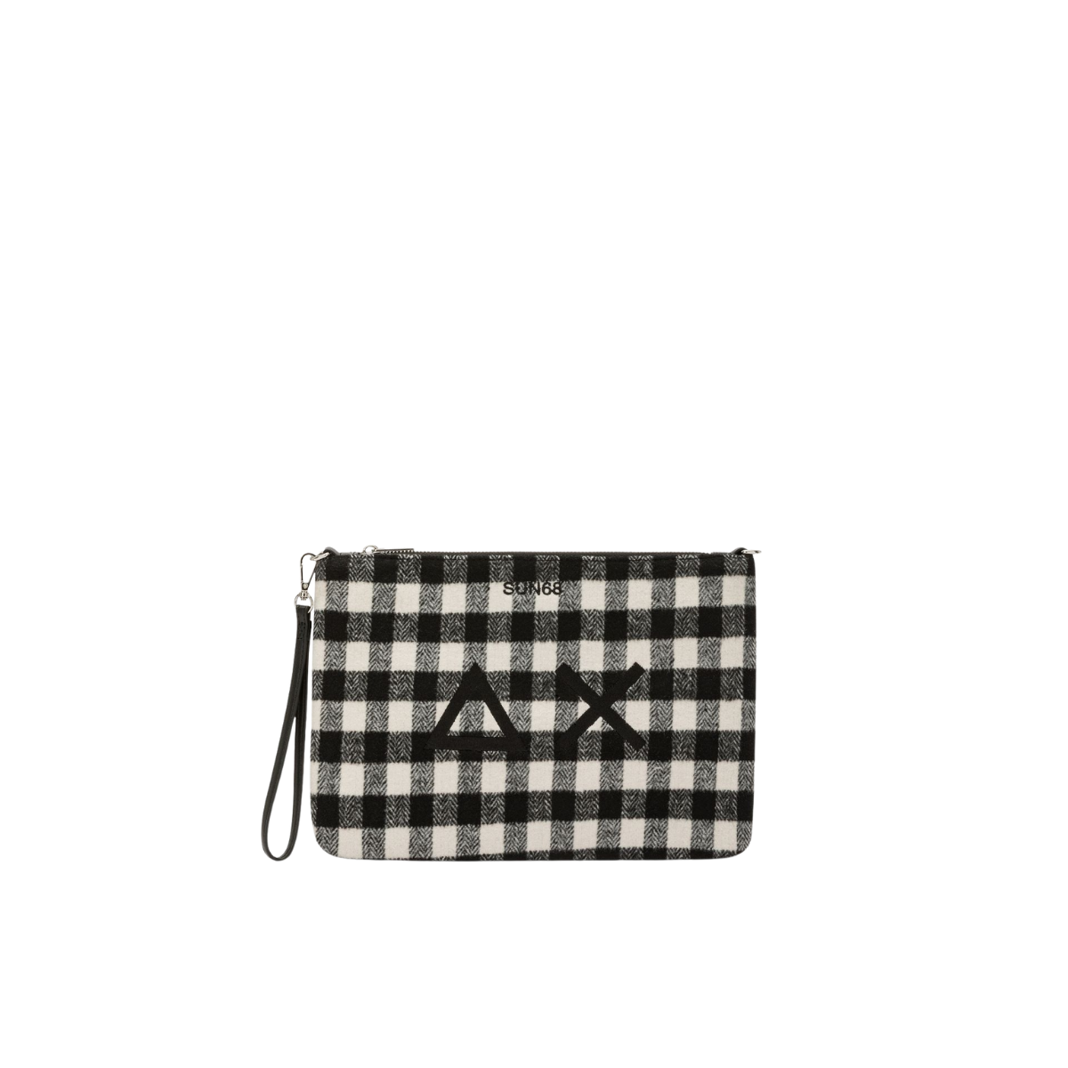 Sun 68 Pochette in Lana Check Colore Nero