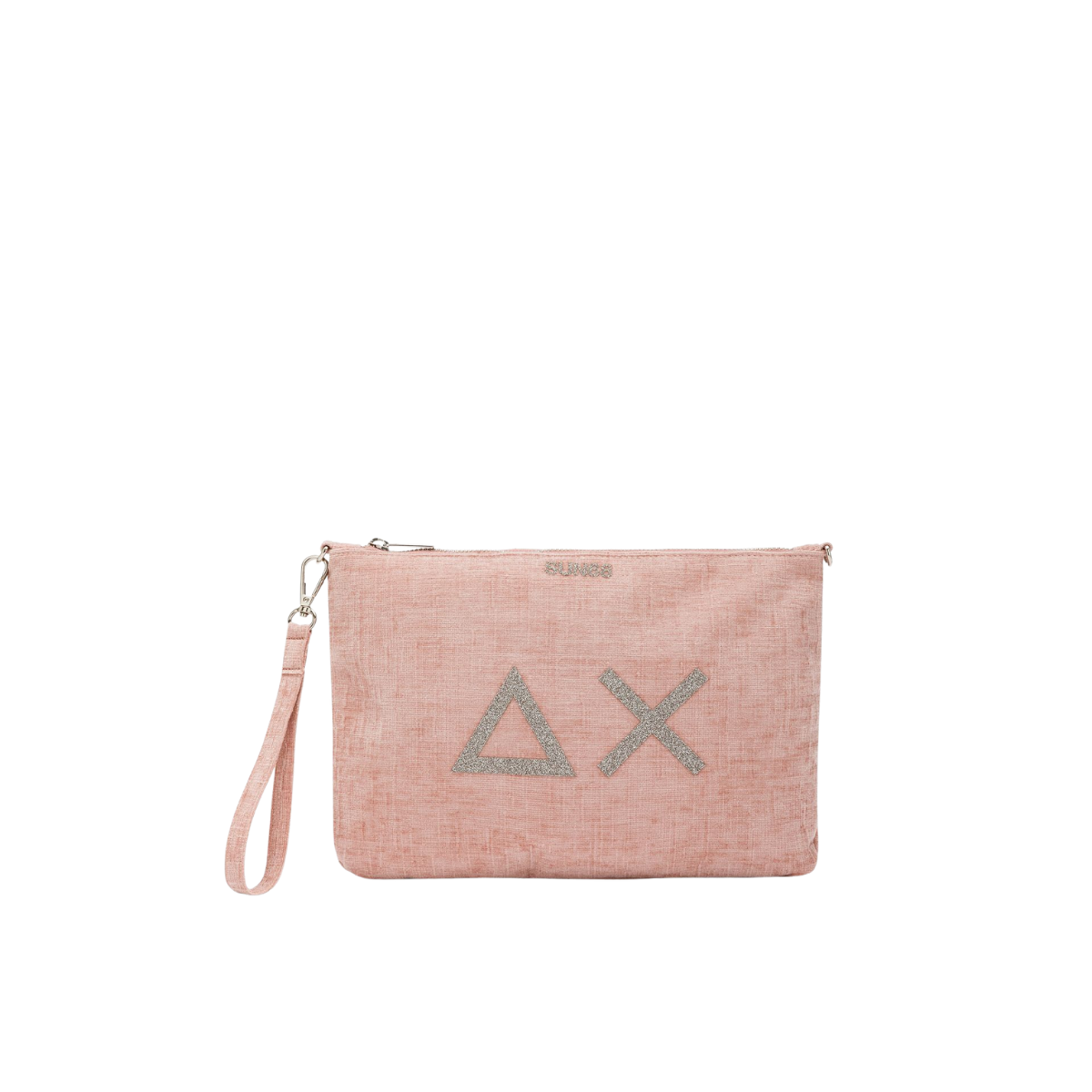 Sun 68 Pochette in Velluto con Logo Colore Rosa