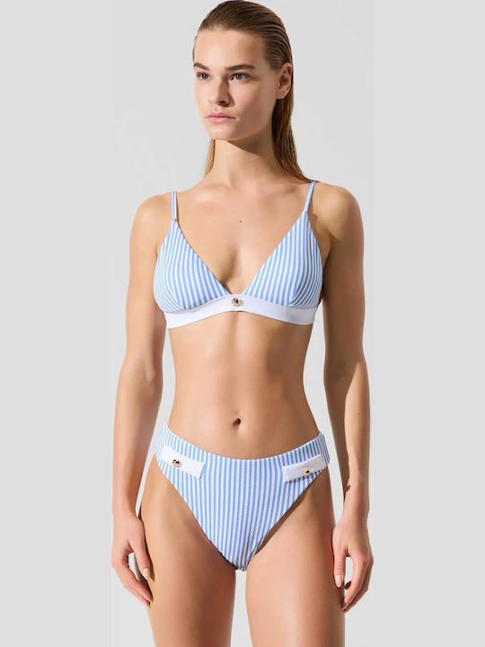 Top bikini con bottone dorato