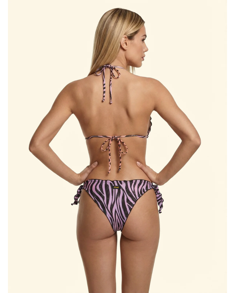 F**K  Bikini Donna Triangolo con Slip Regolabile Fantasia