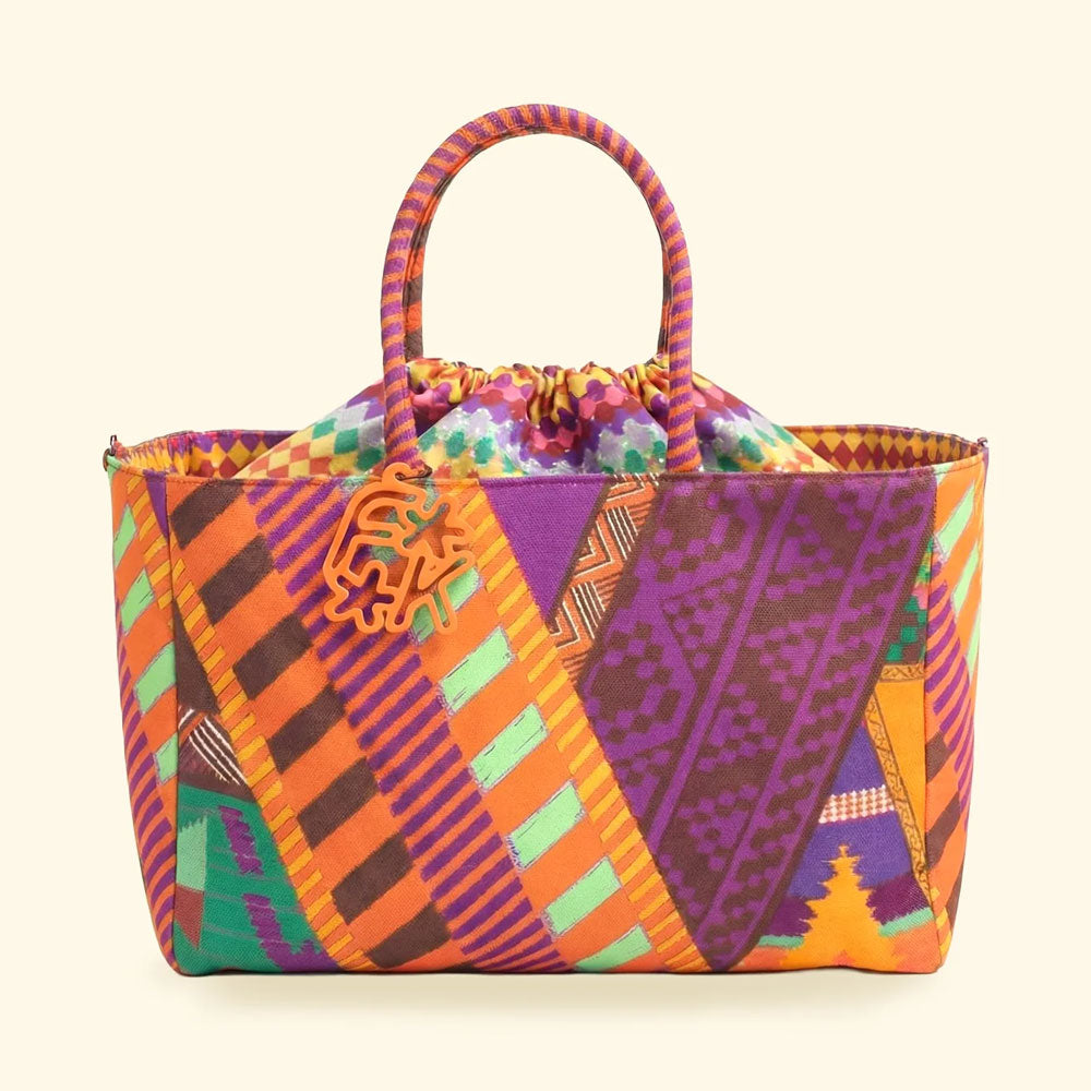 F**k Borsa Mare con Fantasia in Poliestere Colore Arancione