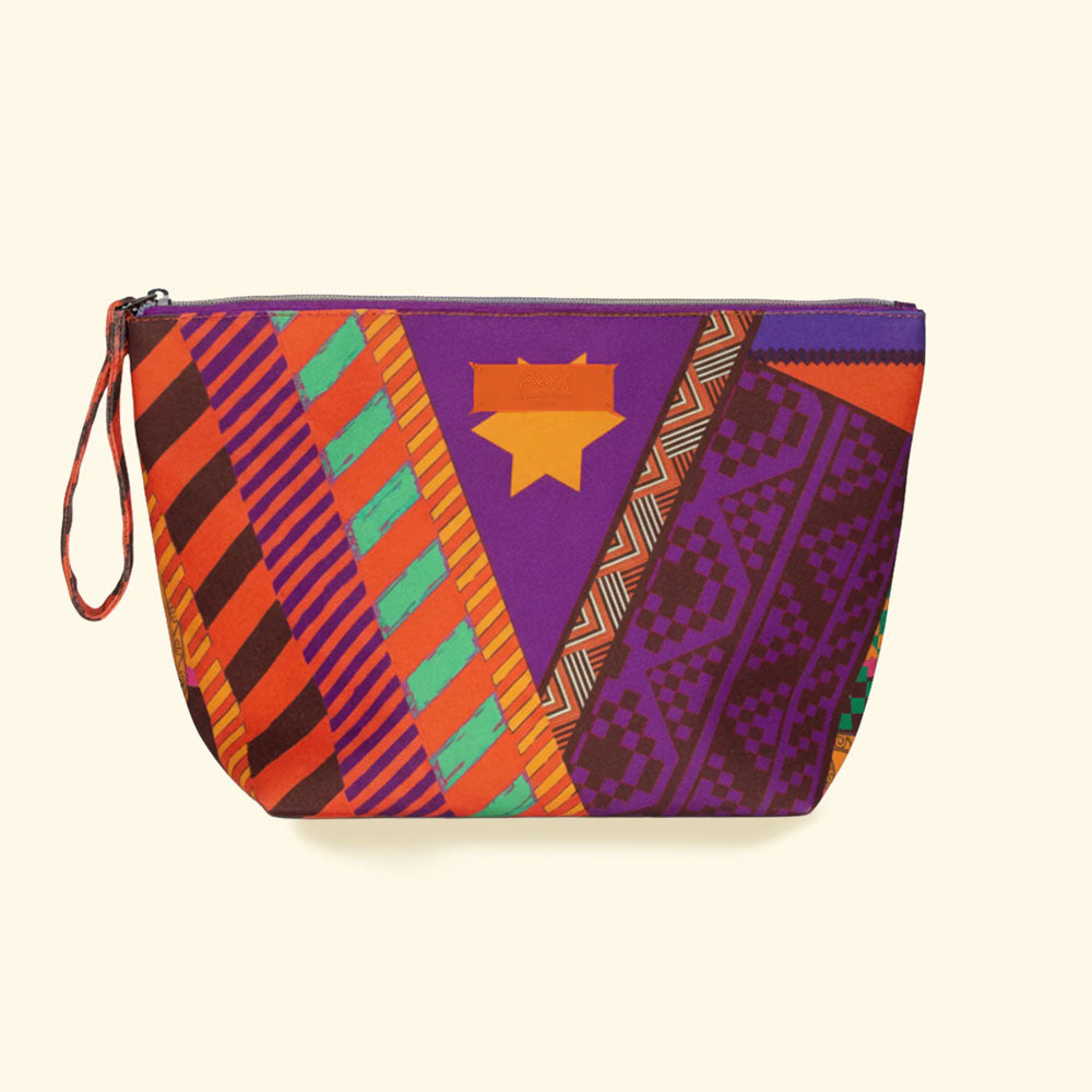 F**k Pochette con Manico Maxi con Fantasia Colore Viola