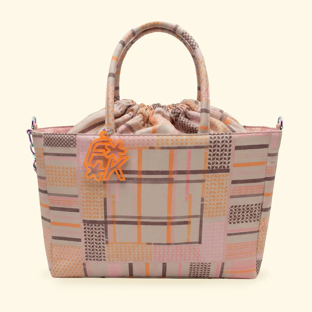 F**k Borsa Mare con Fantasia in Poliestere Colore Beige