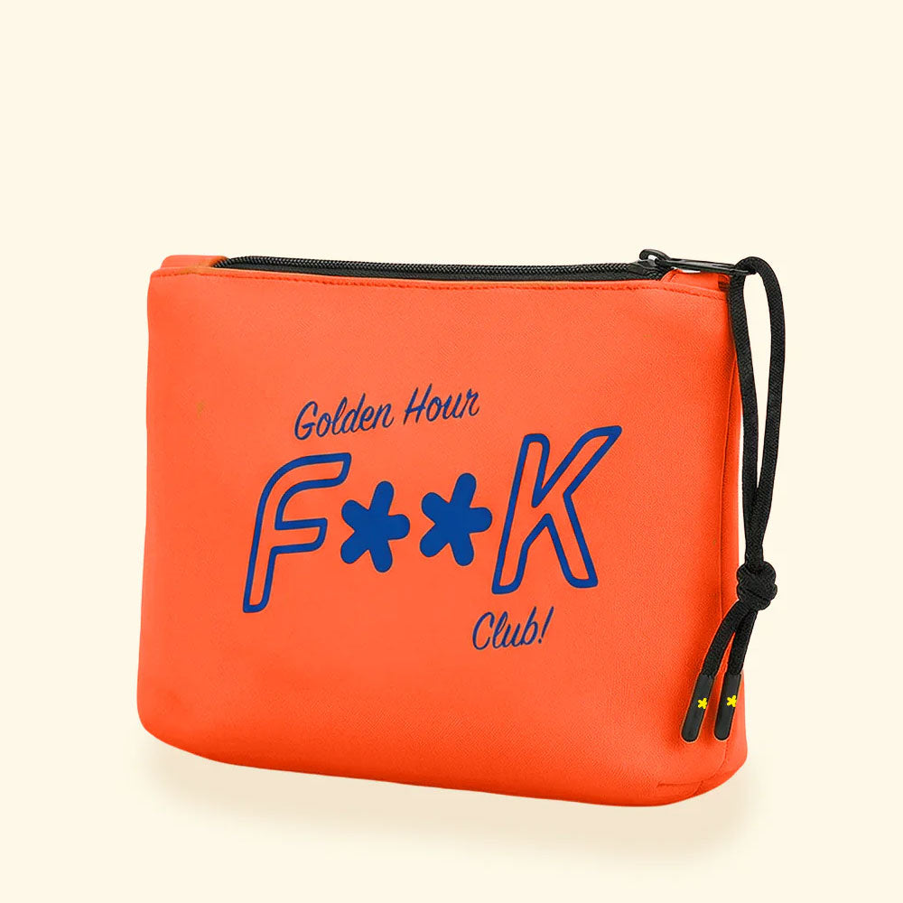 F**k Pochette con Logo Colore Arancione Fluo
