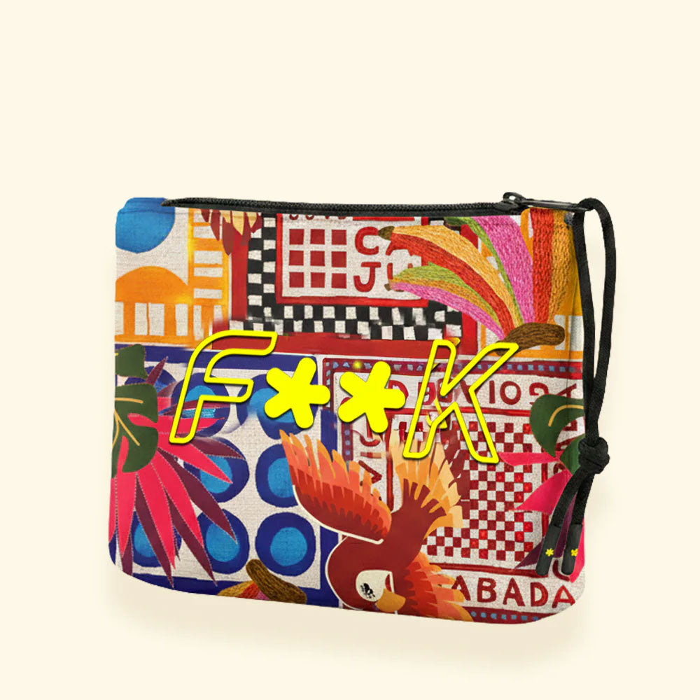 F**k Pochette con Fantasia Colore Arancione