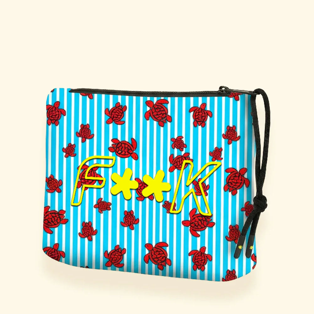 F**k Pochette Uomo con Fantasia Colore Azzurro