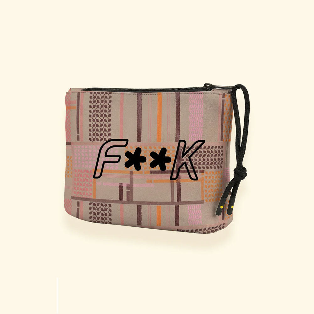 F**k Pochette Regular con Fantasia Colore Beige Geometrico