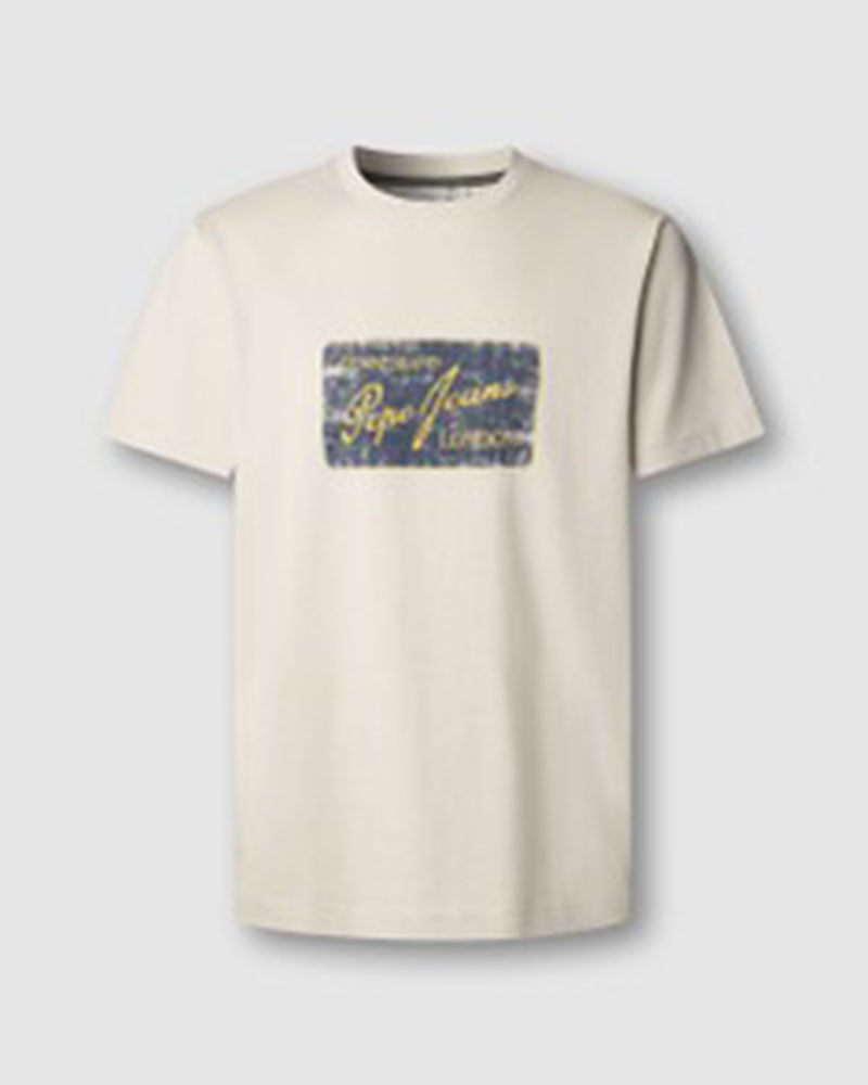 Pepe Jeans T-Shirt con Stampa Colore Beige