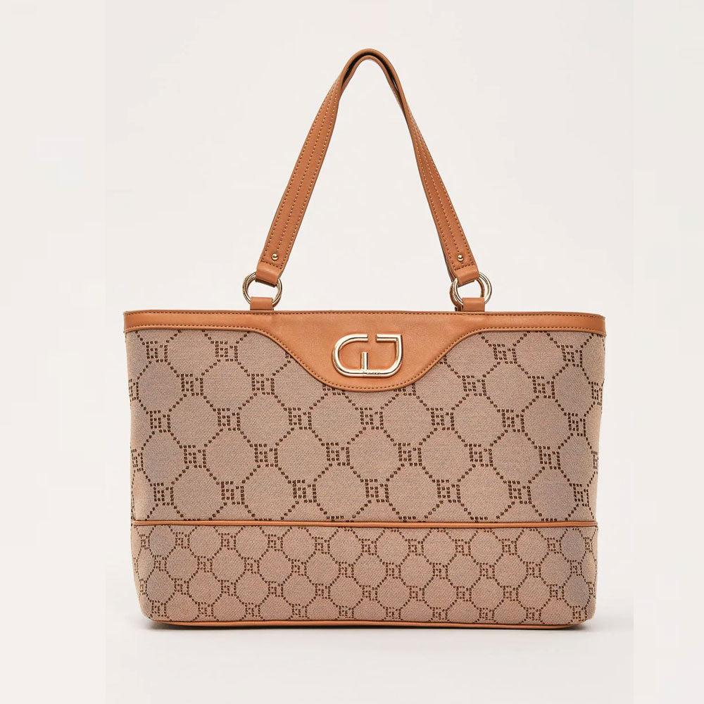 Gaudì Borsa Shopping Jacquard Colore Beige