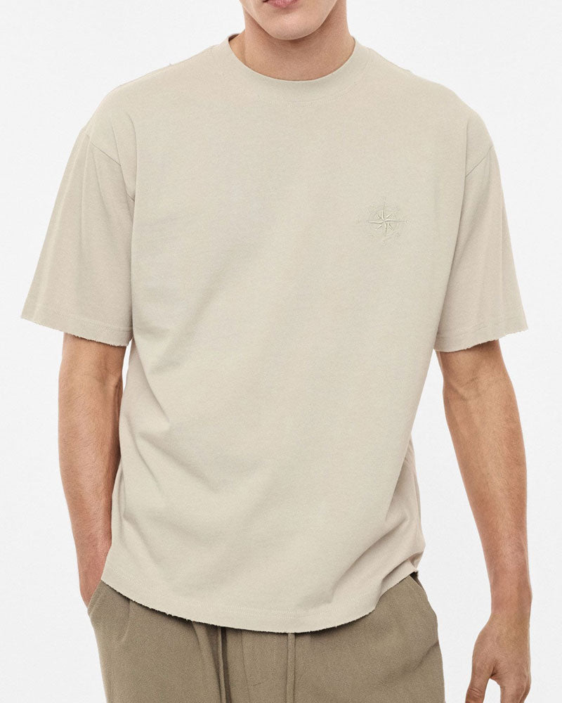 Imperial T-Shirt a Maniche Corte Girocollo Regular Fit Colore Beige