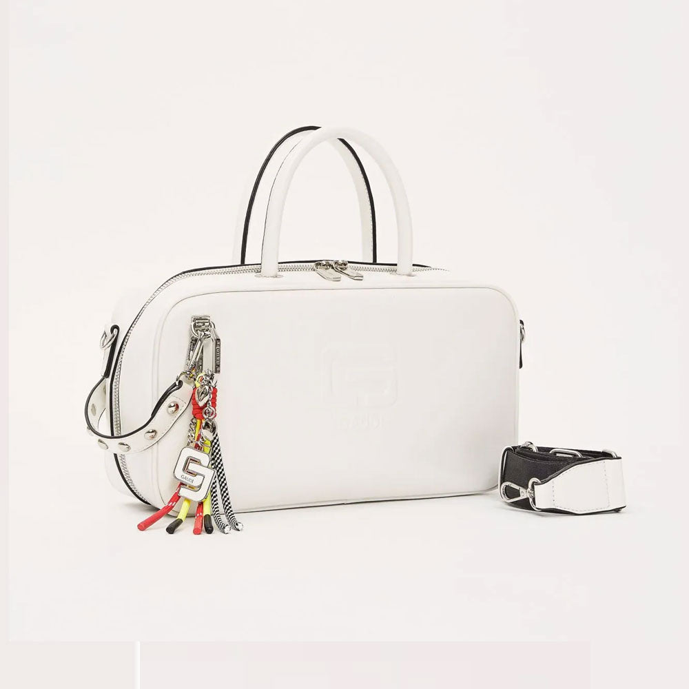 Gaudì Borsa Top Handle con Charms Colore Bianco