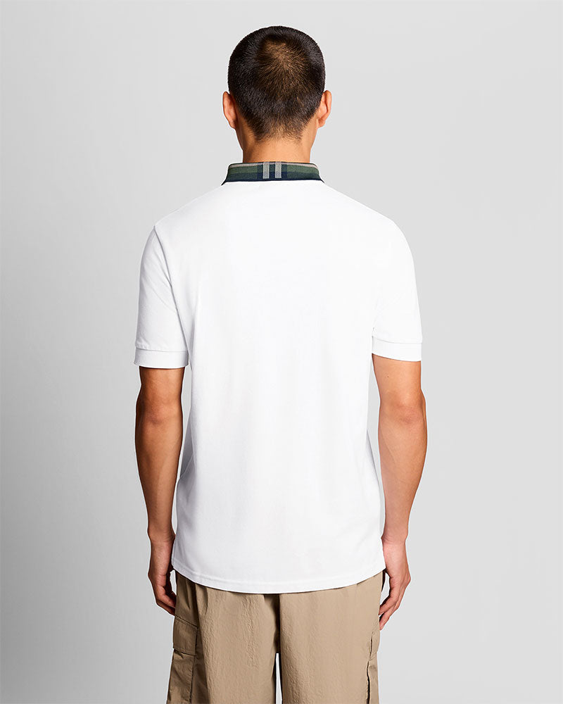Lyle & Scott Polo con Coletto Scozzese Colore Bianco