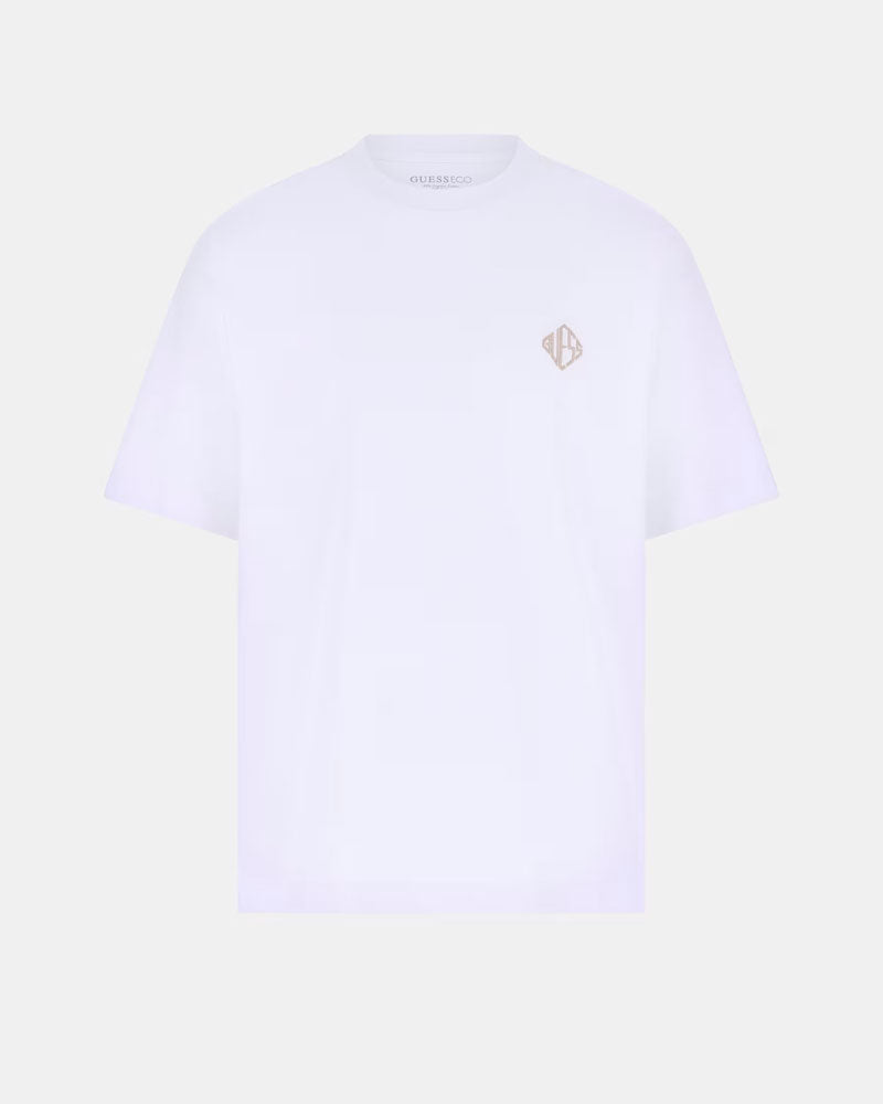 Guess T-Shirt Oversize con Logo Laterale Colore Bianco