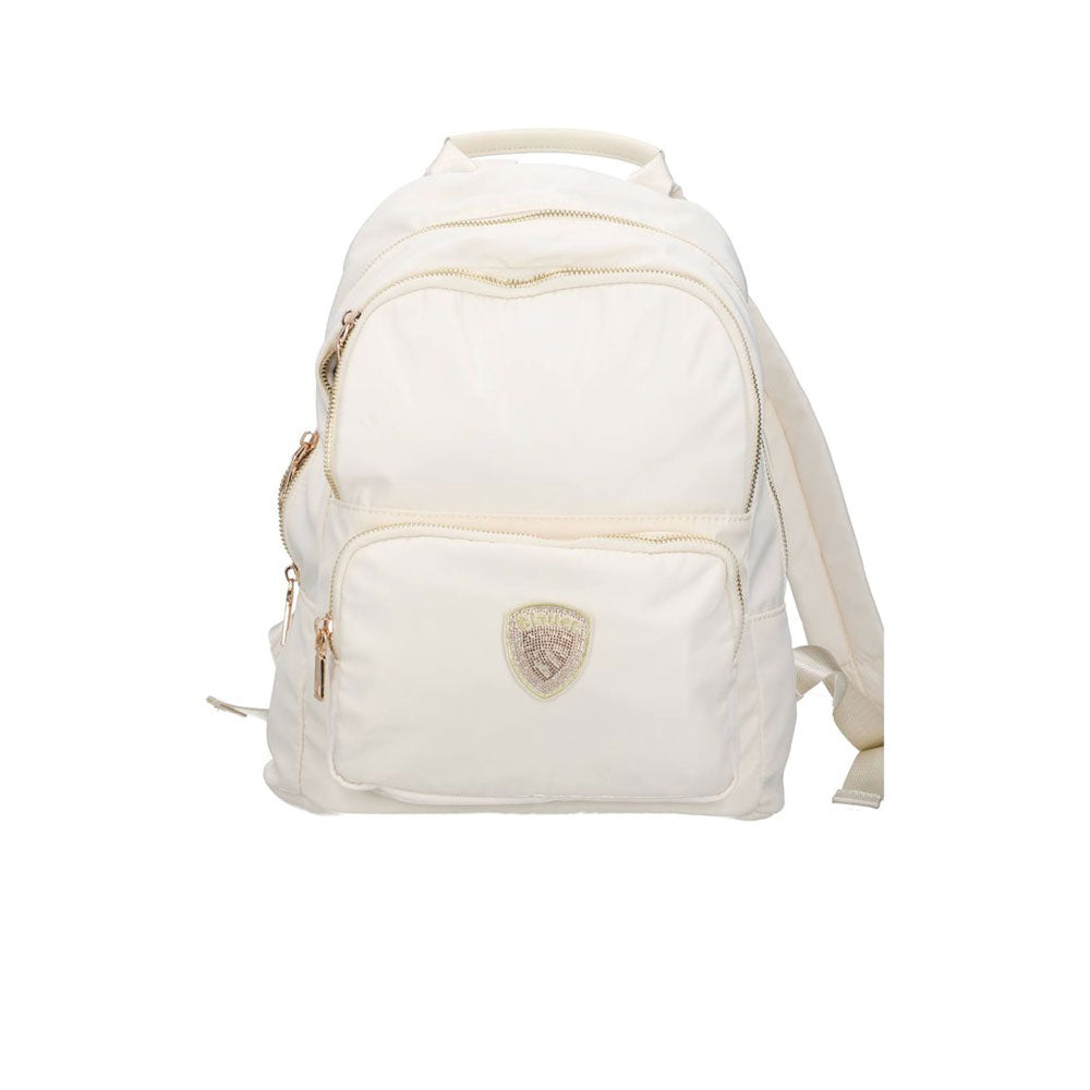 Blauer Zaino in Nylon Doppia Zip Colore Bianco