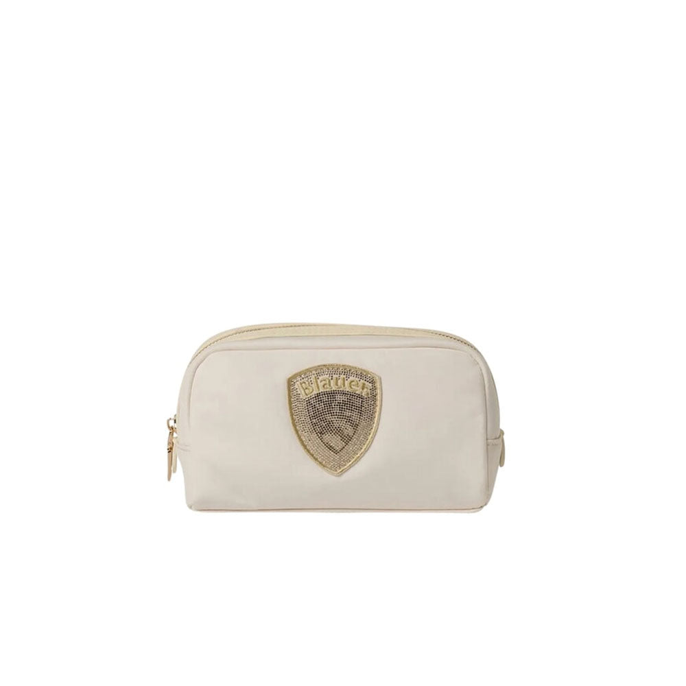 Blauer Beauty Case Logo Glitter Colore Bianco