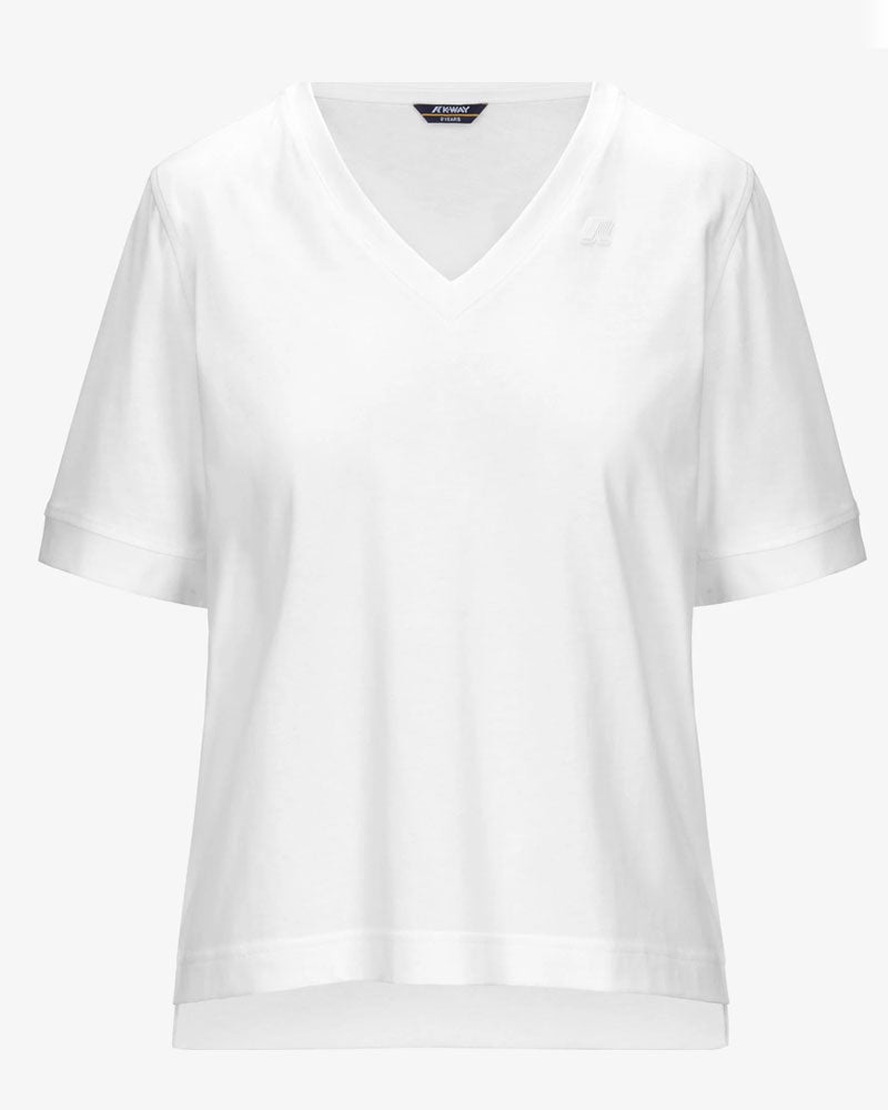 K-Way T-Shirt Leda in Jersey Colore Bianco
