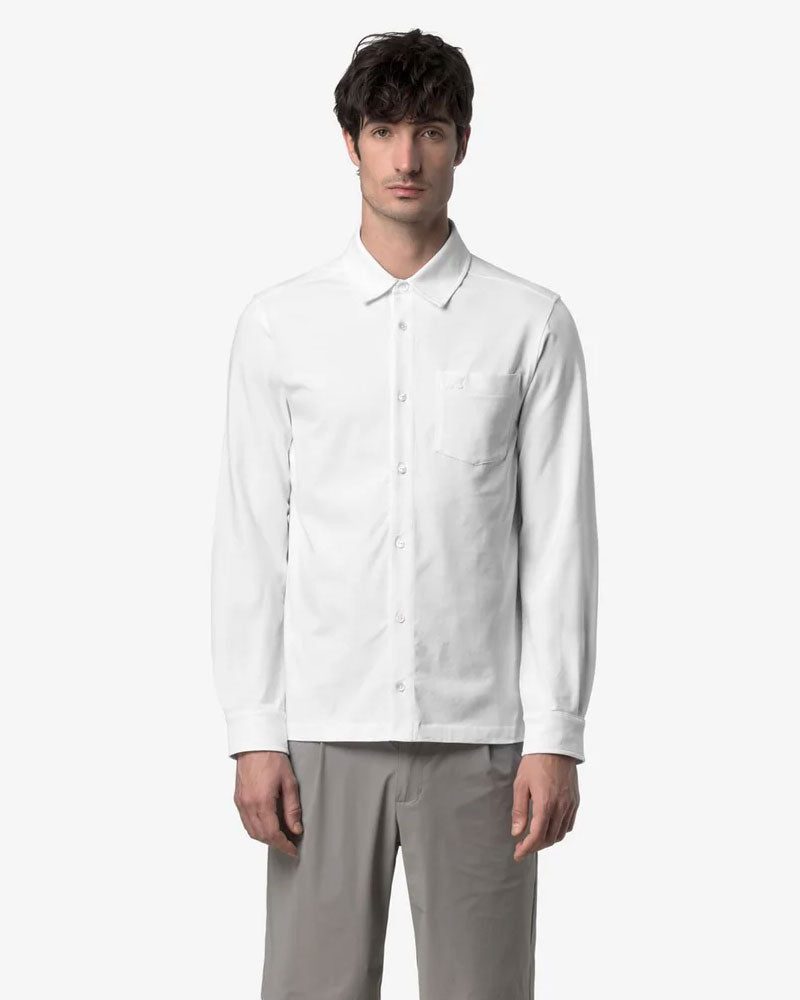 K-Way Camicia Vanoux Light Stretch Jersey Colore Bianco