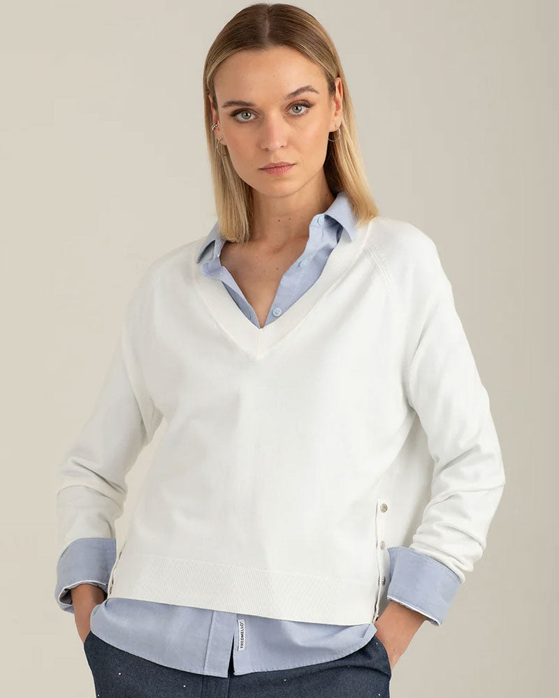 Fred Mello Maglia Raglan Colore Bianco