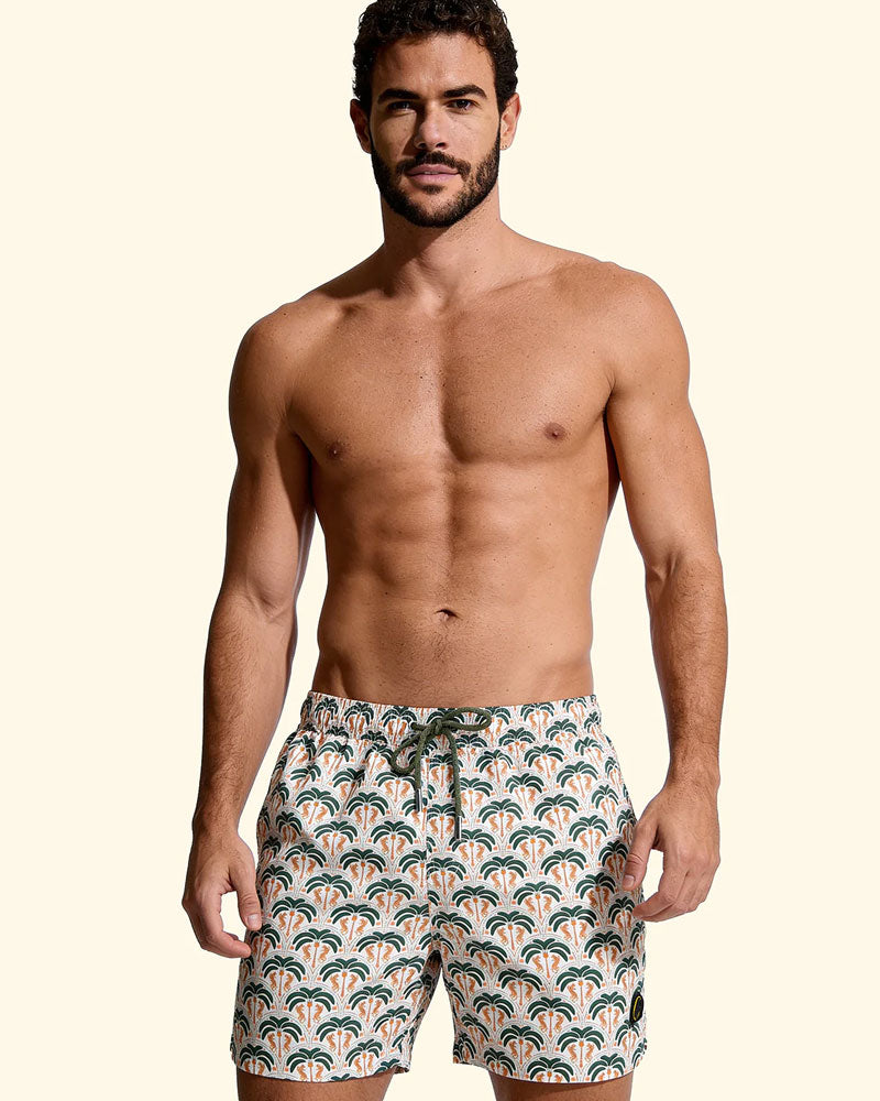 F**k Shorts Mare con Fantasia e Logo Colore Bianco