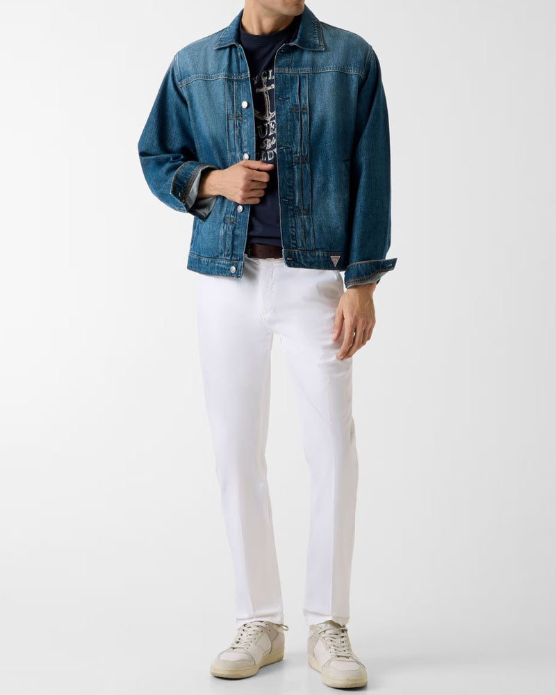 Guess Pantaloni Chino Slim Colore Crema