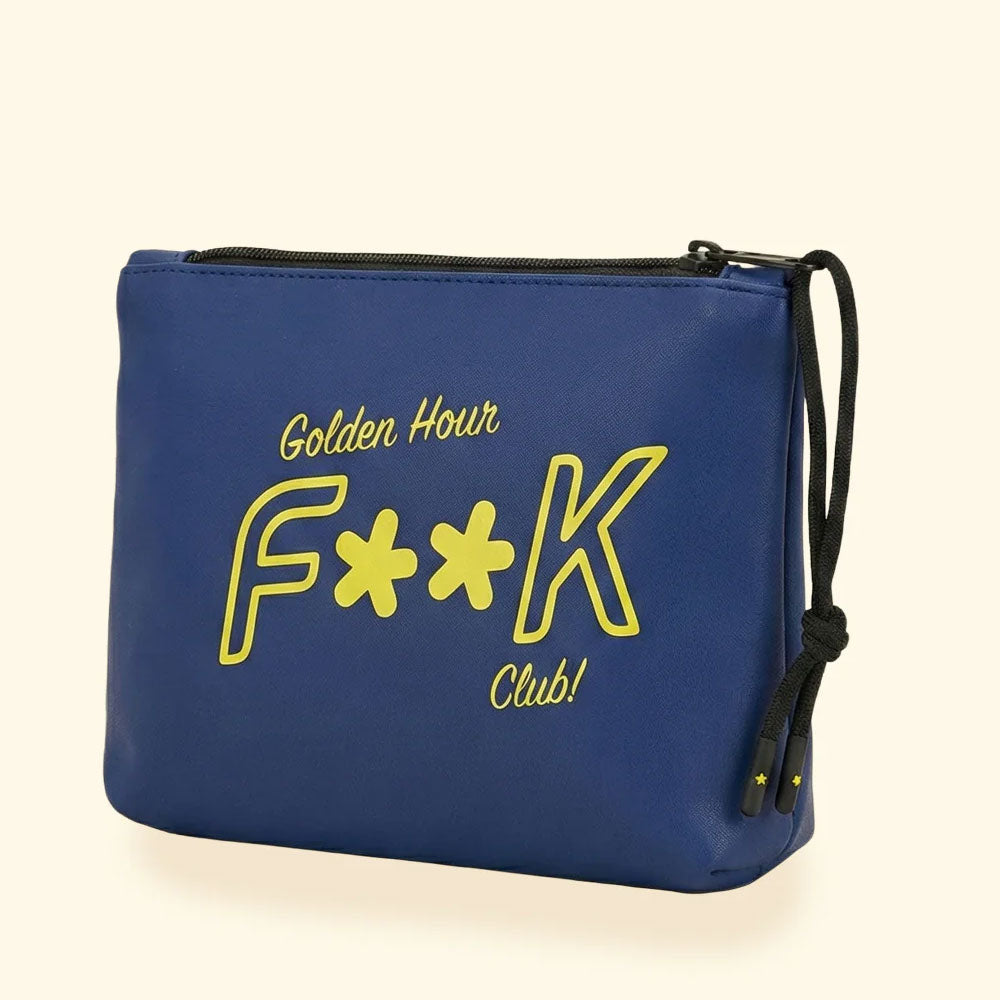 F**k Pochette con Logo Colore Blu Royal