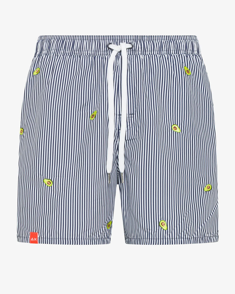 Sun68 Shorts da Bagno Colore Blu a Righe