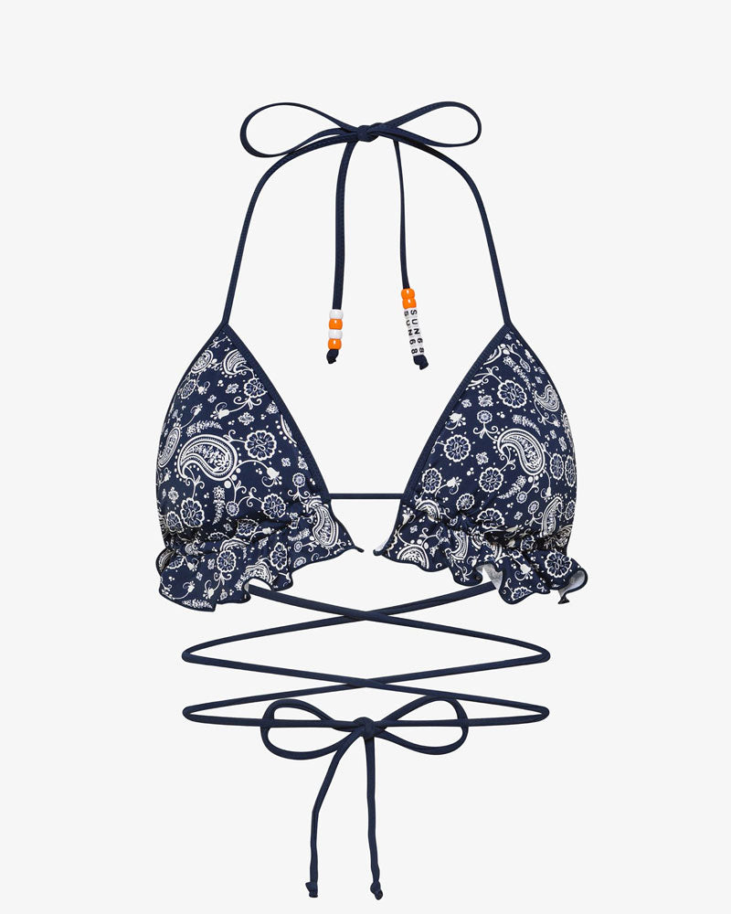 Sun68 Bikini Mare con Rouches Colore Blu Navy