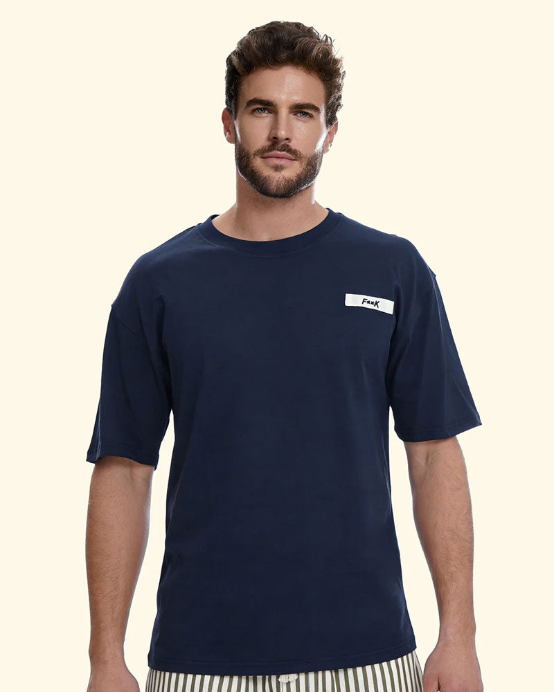F**K T-Shirt con Logo Colore Blu