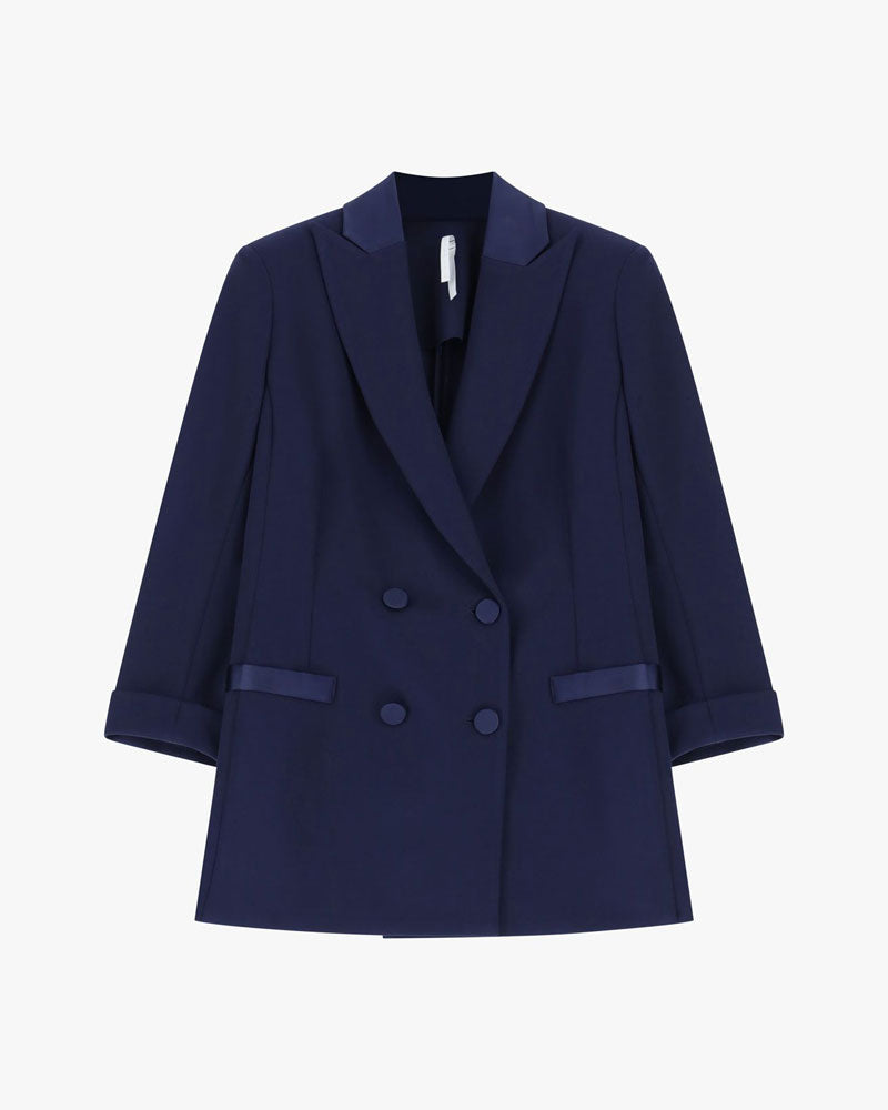 Imperial Blazer Doppiopetto con Maniche Tre Quarti Colore Blu