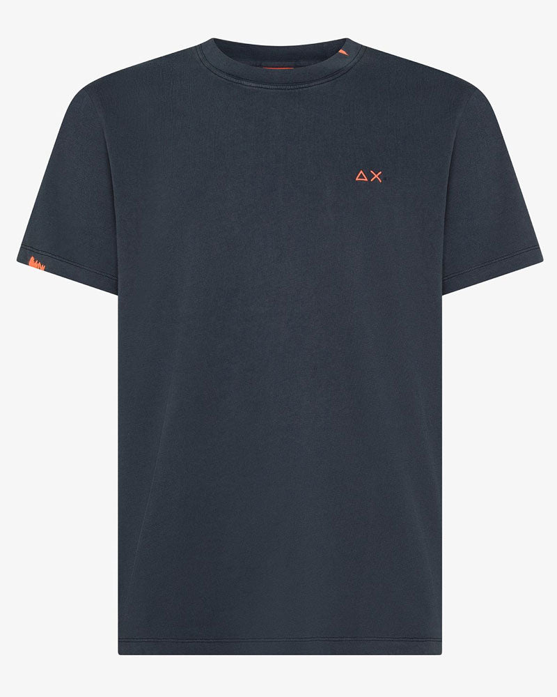 Sun68 T-Shirt in Jersey di Cotone con Logo Colore Blu