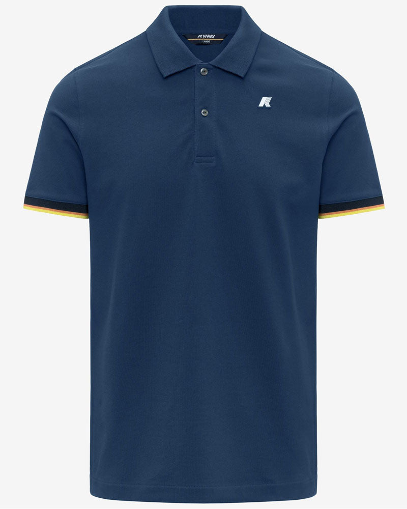 K-Way Polo Vincent Pique Slim Colore Blu Insignia