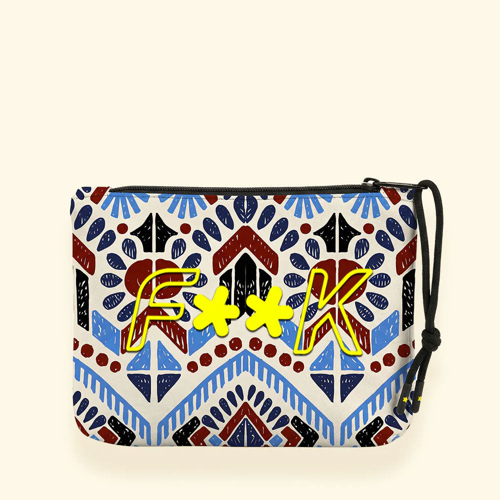 F**k Pochette con Fantasia Colore Blu