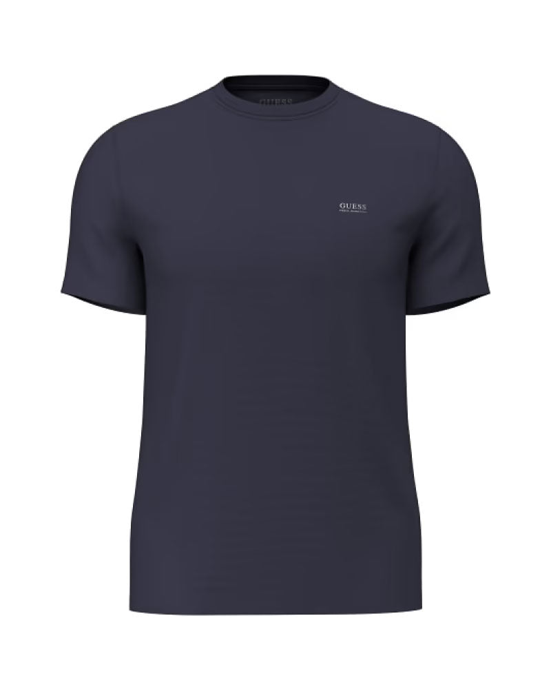Guess T-Shirt in Jersey con Logo Colore Blu