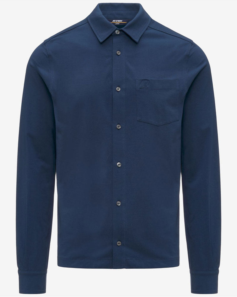 K-Way Camicia Vanoux Light Stretch Jersey Colore Blu Insignia