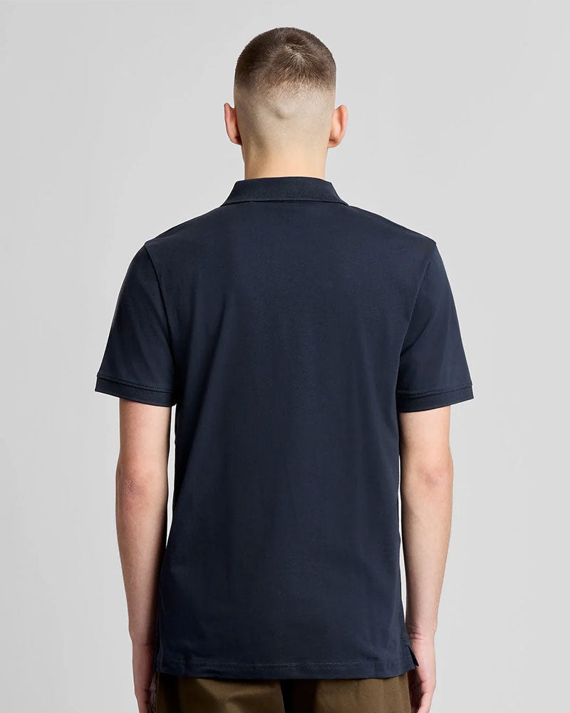 Lyle & Scott Polo in Jersey di Cotone Colore Blu Navy