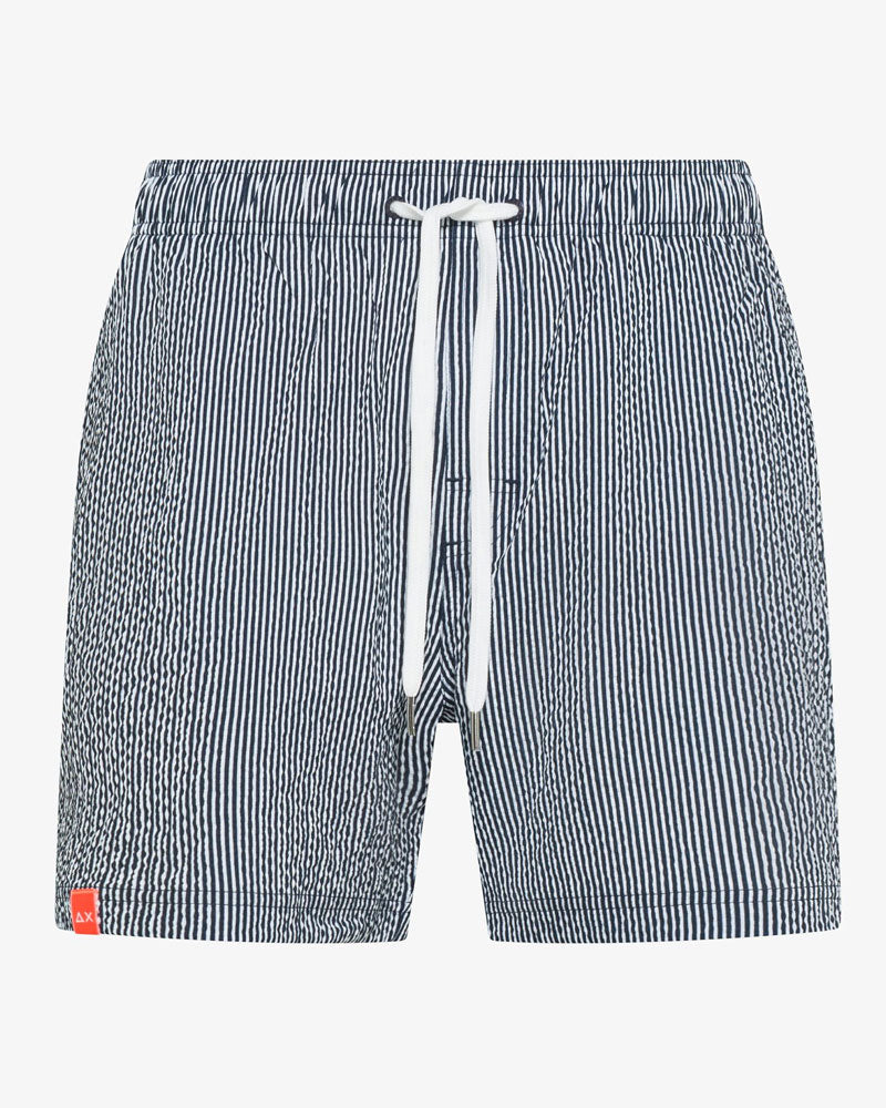 Sun68 Shorts Mare a Righe Colore Blu Navy