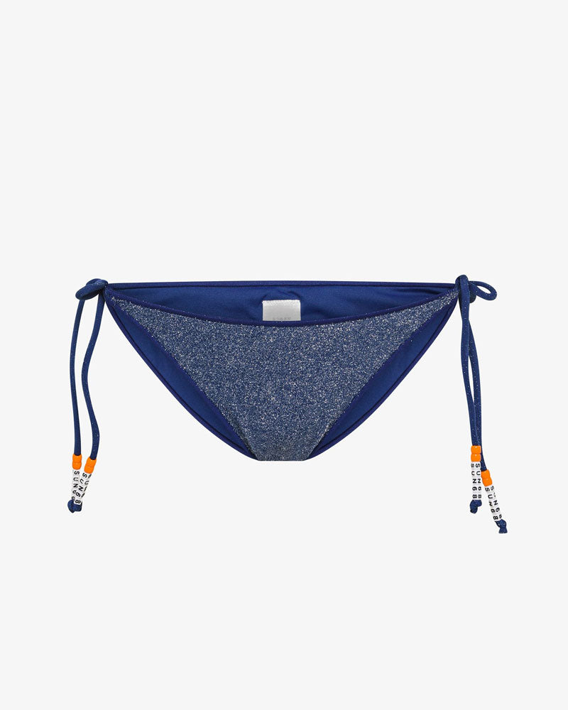Sun68 Slip Mare in Lurex con Lacci Colore Blu Navy