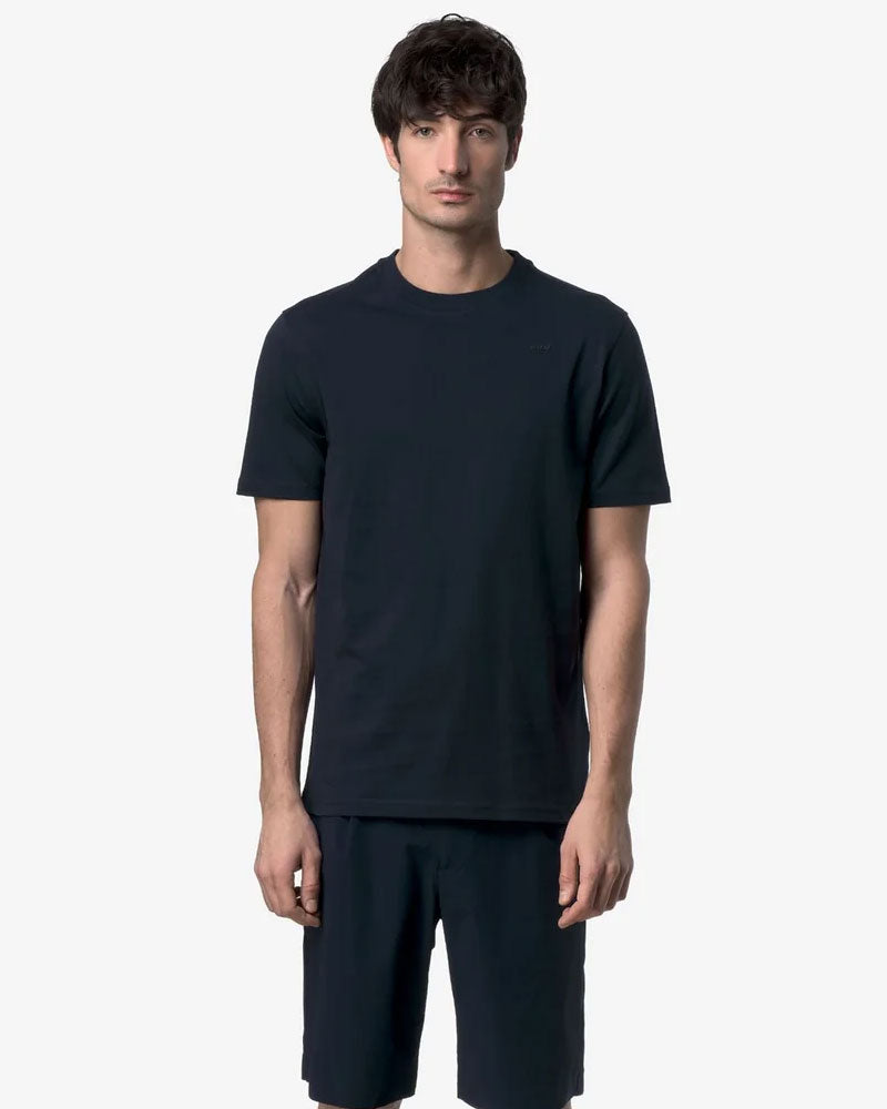 K-Way T-Shirt Odom Jersey Micro Lettering Colore Blu Navy