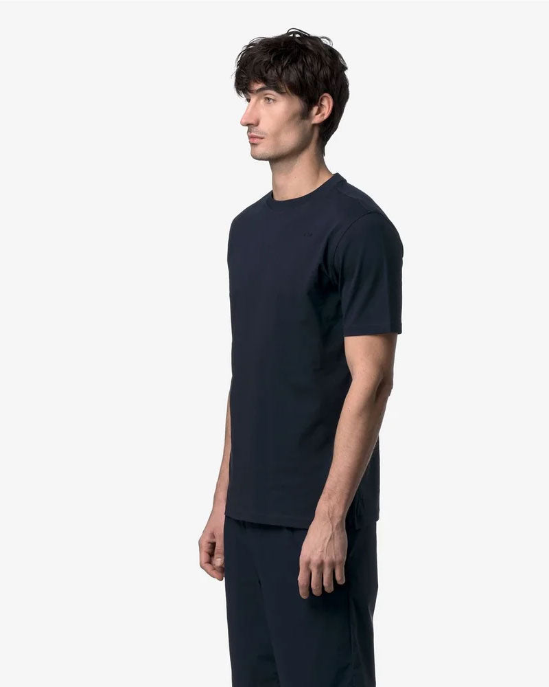 K-Way T-Shirt Odom Jersey Micro Lettering Colore Blu Navy