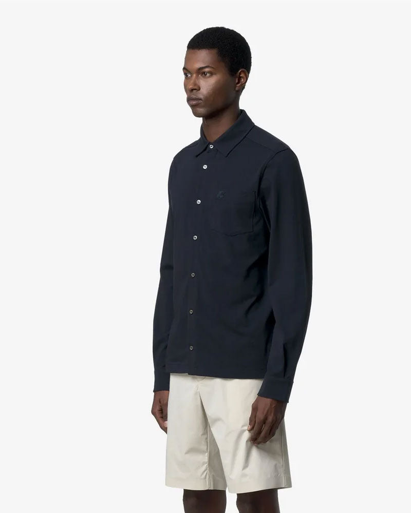 K-Way Camicia Vanoux Light Stretch Jersey Colore Blu Notte