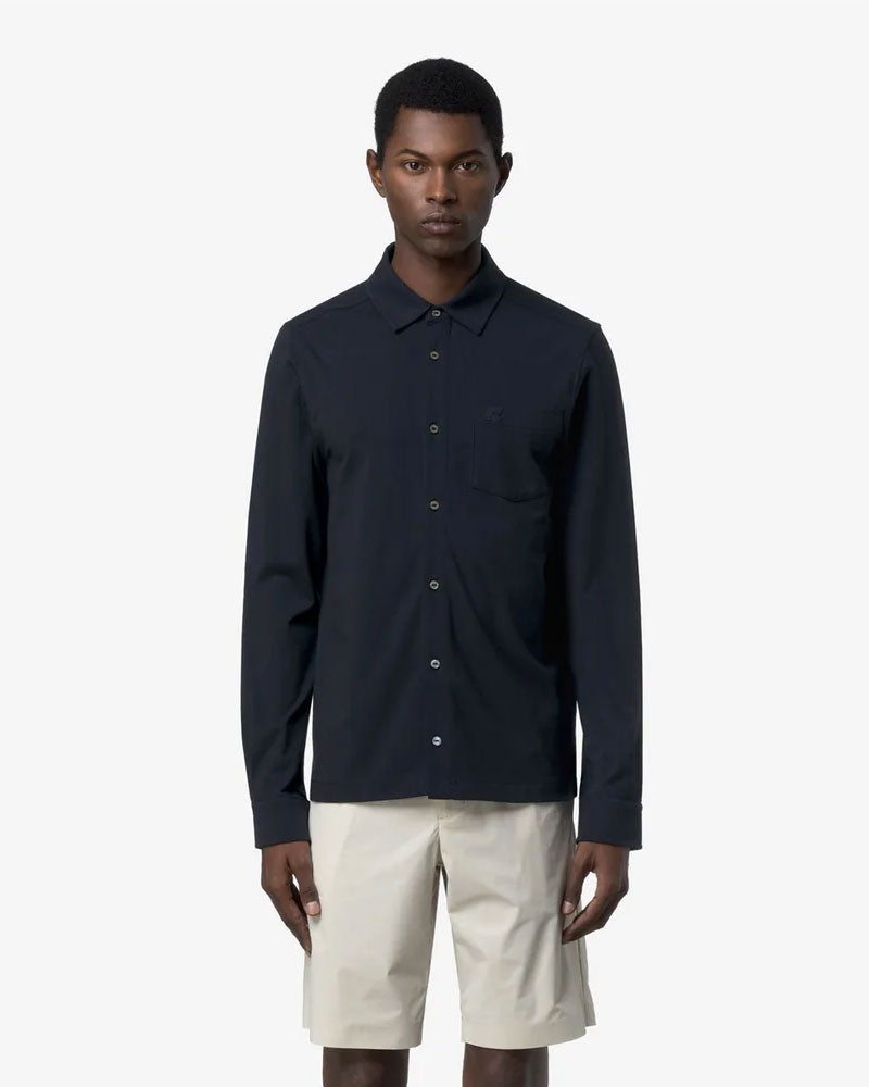 K-Way Camicia Vanoux Light Stretch Jersey Colore Blu Notte