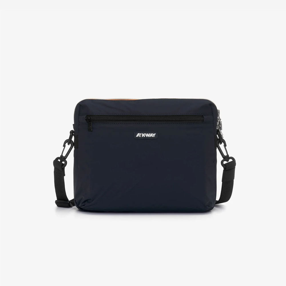 K-Way Borsello Moire Colore Blu Scuro