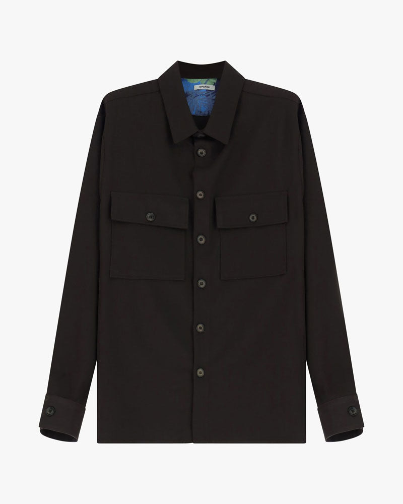 Imperial Camicia Classica con Tasche Frontali Applicate Colore Caffè