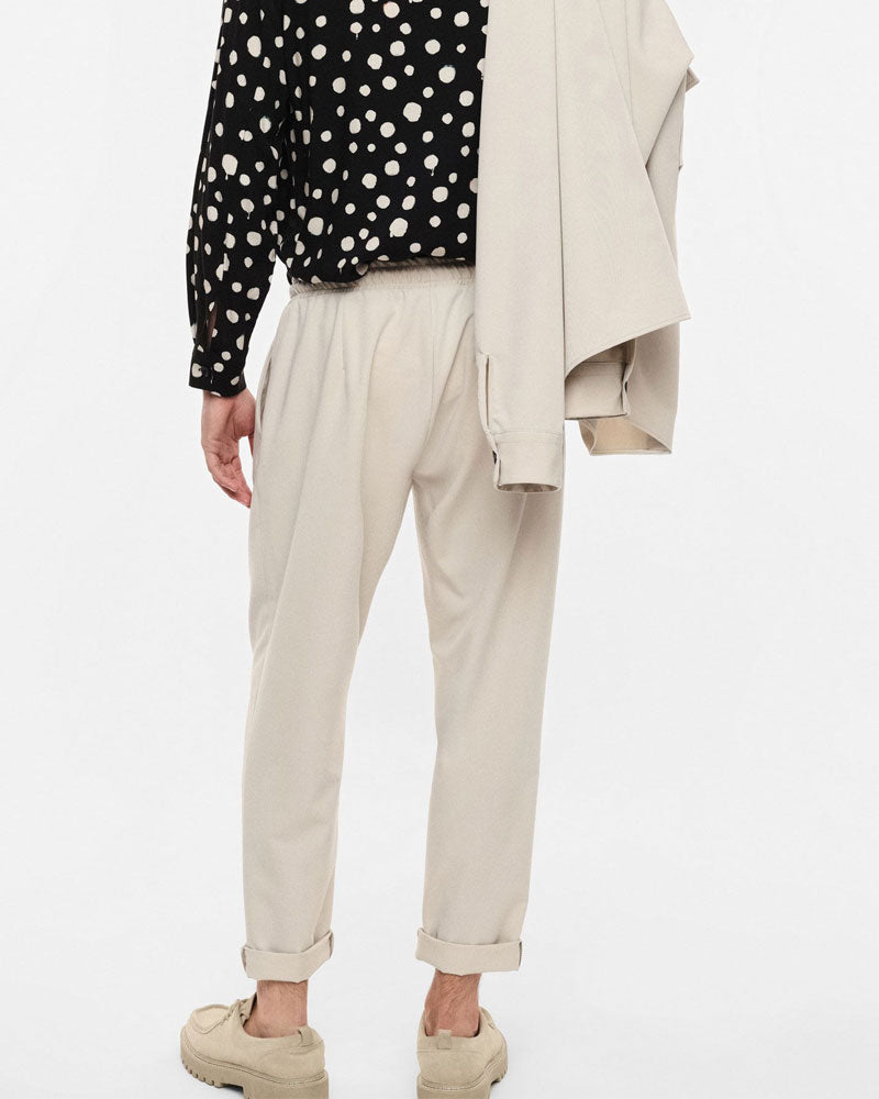 Imperial Pantaloni Jogger con Coulisse e Risvolto Colore Calce