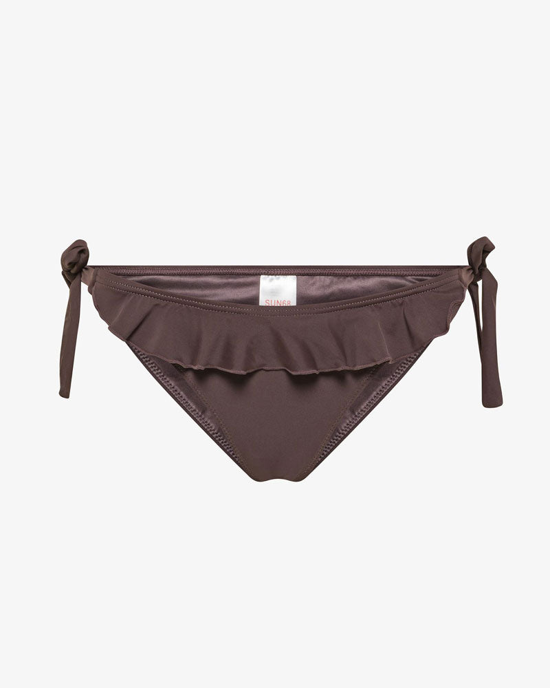 Sun 68 Slip Mare con Rouches Colore Cioccolato