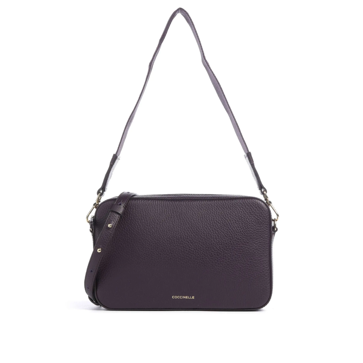 Coccinelle Tebe Borsa a Spalla di Pelle di vacchetta  Colore Prugna