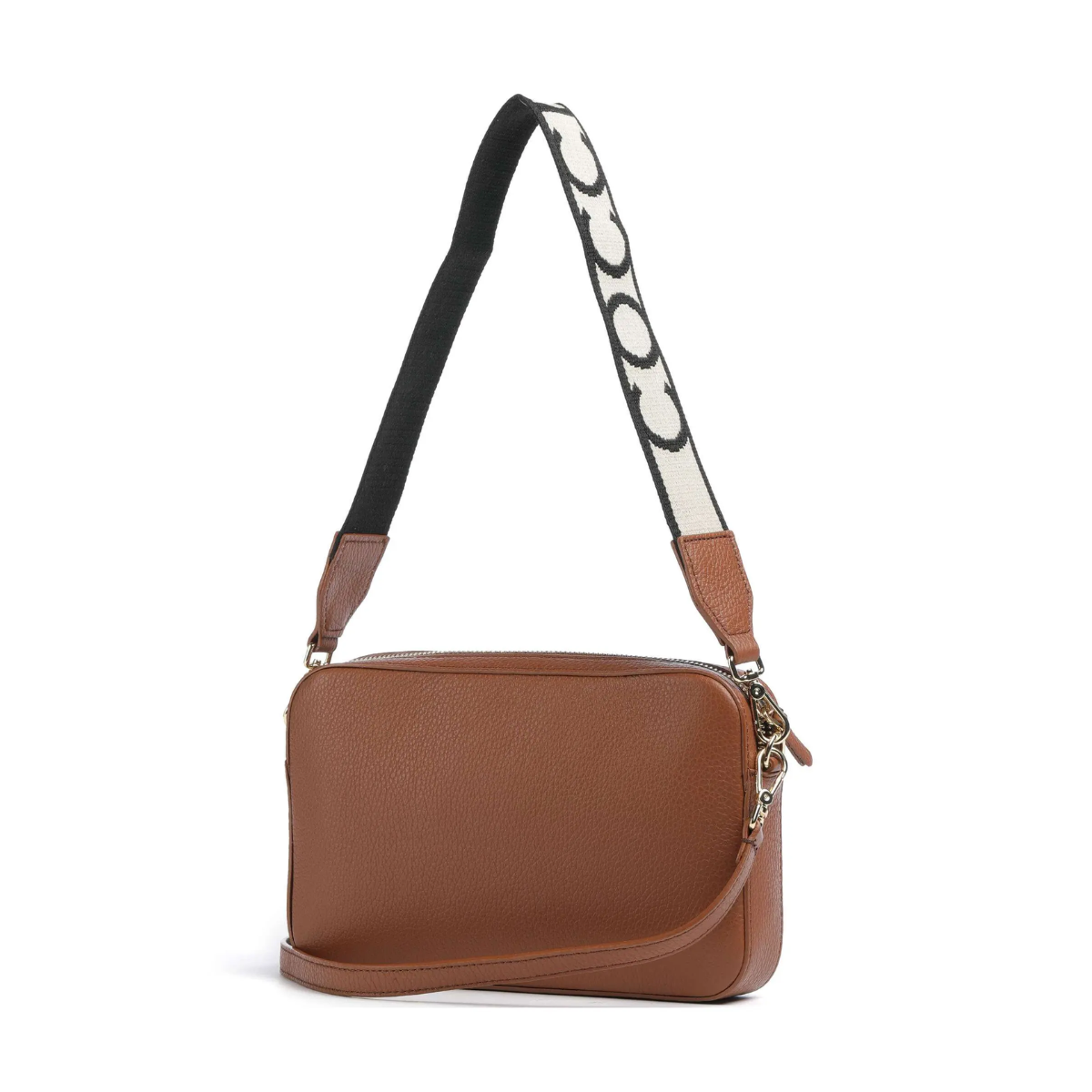 Coccinelle Tebe Borsa a Spalla di Pelle di Vacchetta Colore Marrone