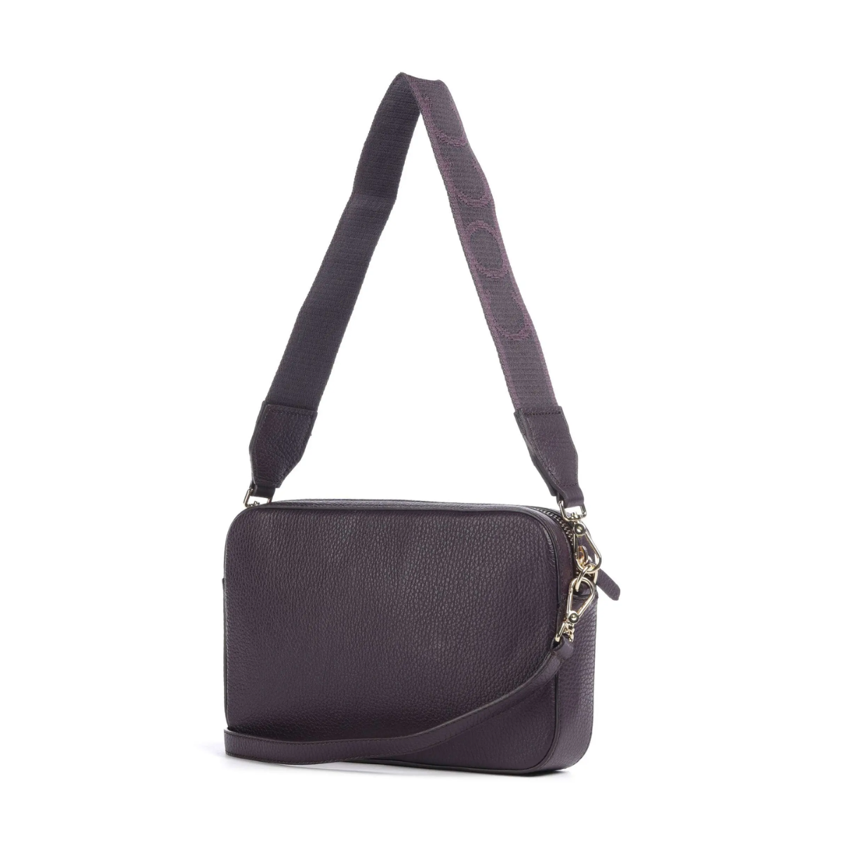 Coccinelle Tebe Borsa a Spalla di Pelle di vacchetta  Colore Prugna